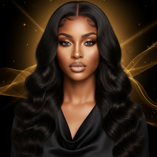 5x5 Body Wave Wig - Gold Dark Background