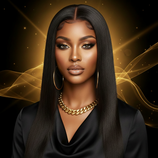 Bling Wig - Gold Necklace & Earrings